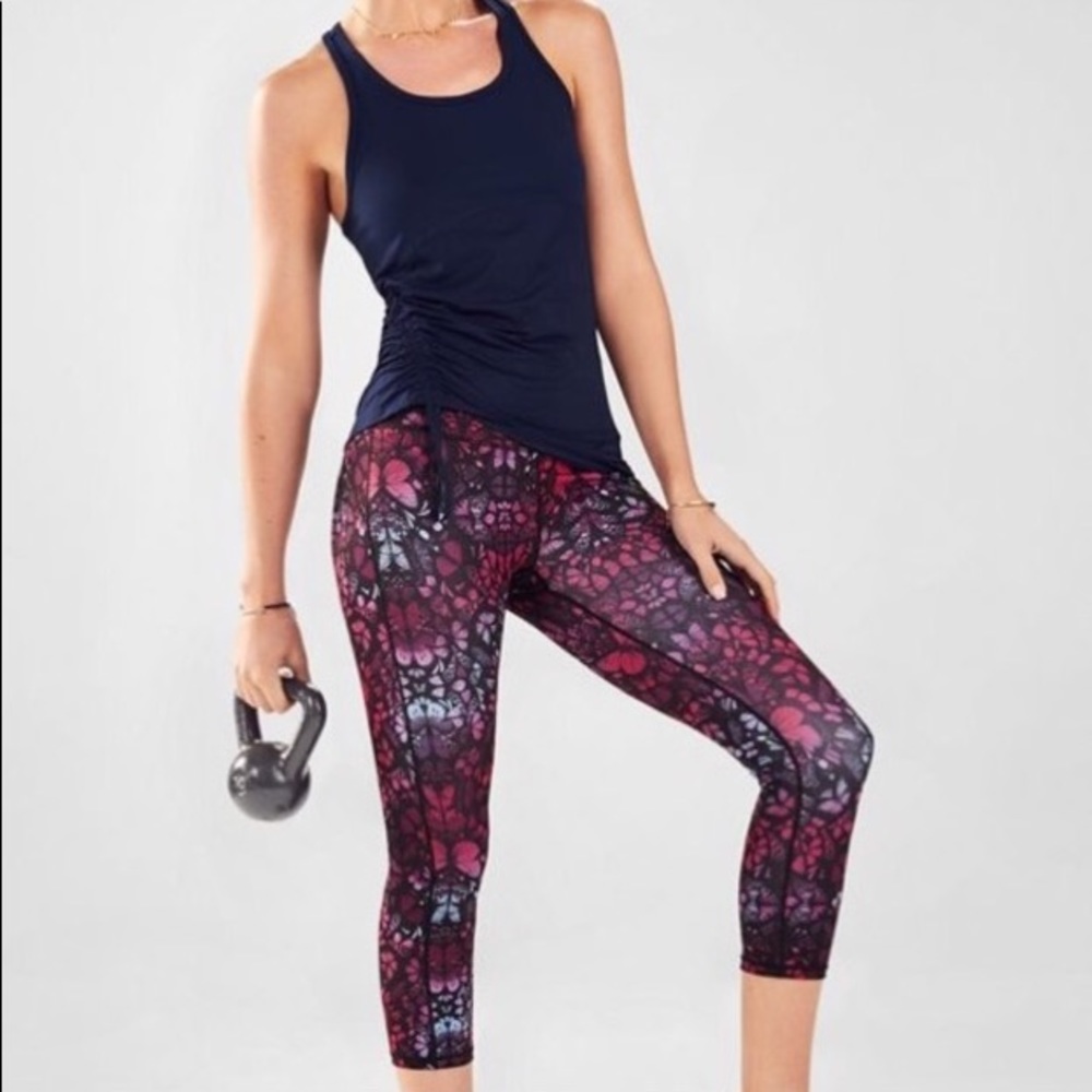 Fabletics Salar Powerform Crop Leggings in Mariposa Butterfly Print Size XS